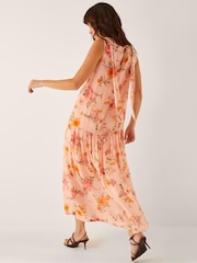 Monsoon Pink Cassia Floral Print Midi Dress - Image 2 of 5