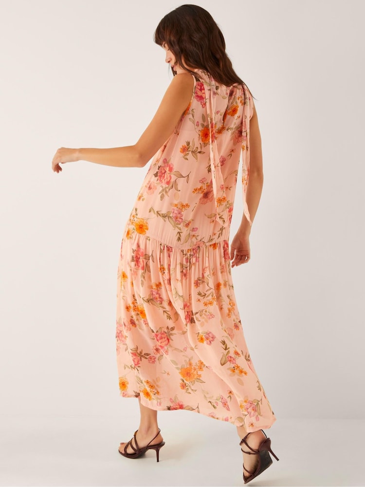 Monsoon Pink Cassia Floral Print Midi Dress - Image 2 of 5