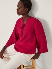 Monsoon Red Mischa Tie Front Tunic Tunic - Image 2 of 4