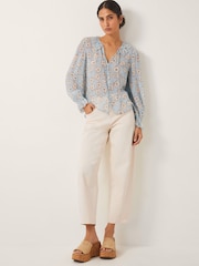 Monsoon Blue Chloe Floral Print Ruffle Blouse - Image 3 of 4