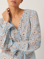 Monsoon Blue Chloe Floral Print Ruffle Blouse - Image 4 of 4