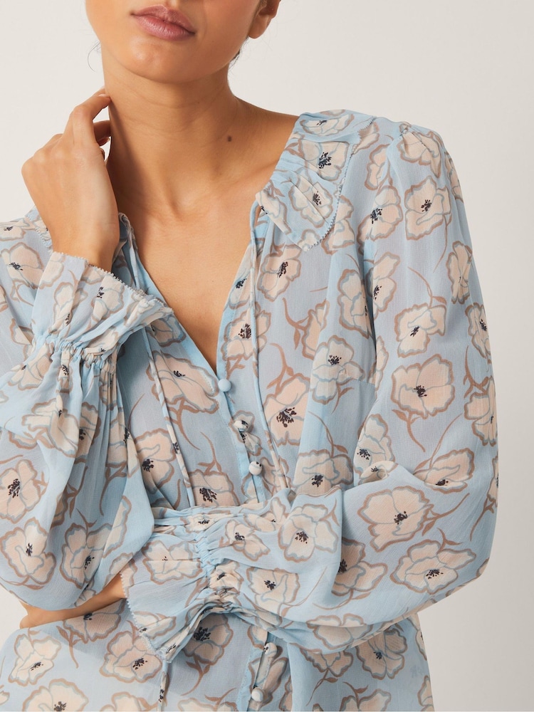 Monsoon Blue Chloe Floral Print Ruffle Blouse - Image 4 of 4 Monsoon Blue Chloe Floral Print Ruffle Blouse - Image 4 of 4