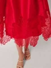 Monsoon Red Frida Cutwork Midi Dress - Image 3 of 6