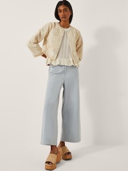 Monsoon Calista Cutwork Cropped Jacket - Imagem 1 de 4