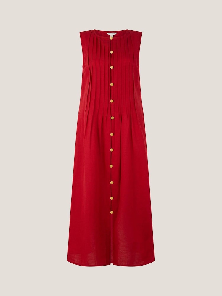 Monsoon Monica Sleeveless Pleated Midi Dress - Imagem 4 de 4