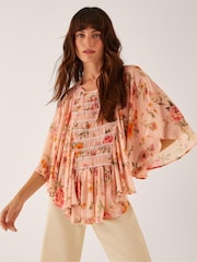Monsoon Cassia Shirred Floral Print Blouse - Imagem 1 de 5