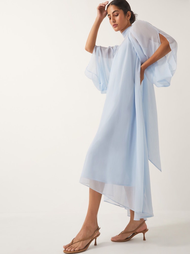 Monsoon Blue Amelie Cape Sleeve Chiffon Maxi Dress - Image 1 of 5 Monsoon Blue Amelie Cape Sleeve Chiffon Maxi Dress - Image 1 of 5