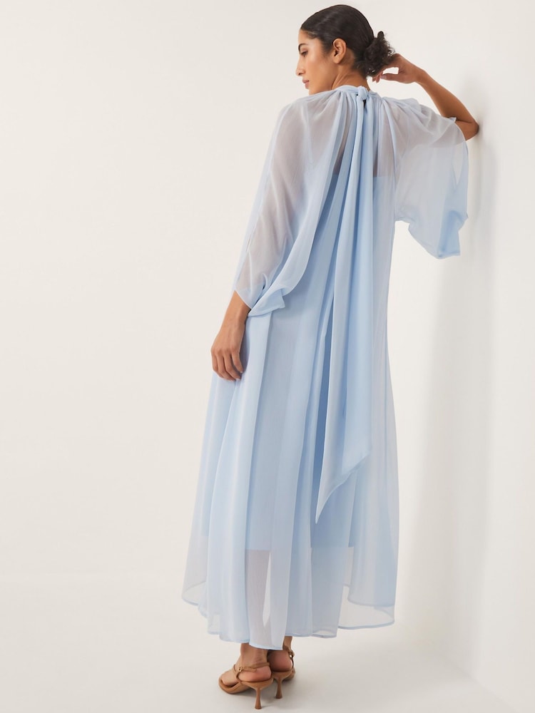 Monsoon Blue Amelie Cape Sleeve Chiffon Maxi Dress - Image 2 of 5 Monsoon Blue Amelie Cape Sleeve Chiffon Maxi Dress - Image 2 of 5