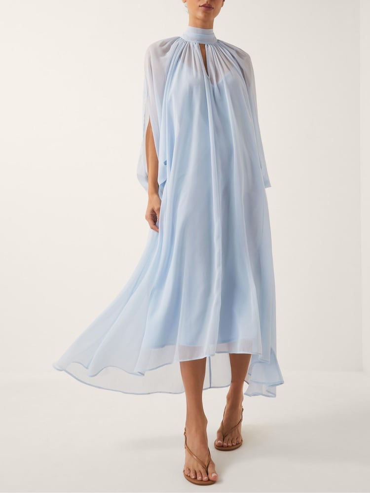 Buy Monsoon Blue Amelie Cape Sleeve Chiffon Maxi Dress from Next USA