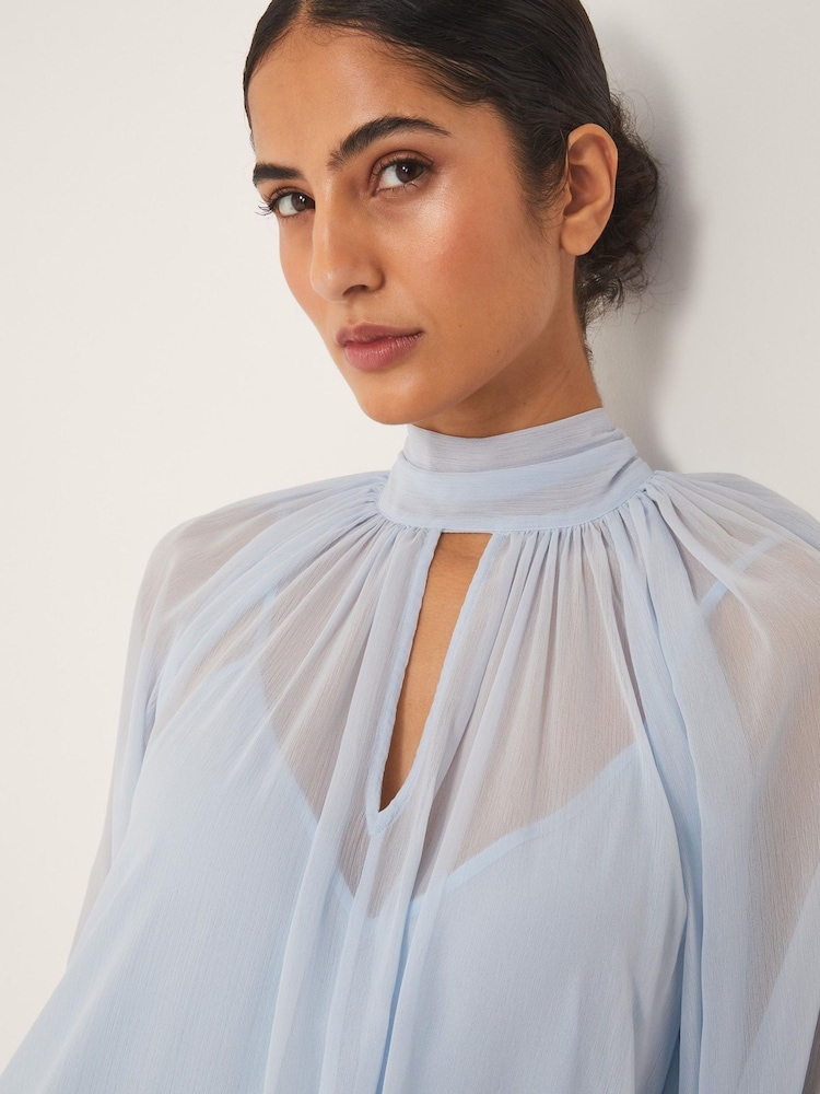 Monsoon Blue Amelie Cape Sleeve Chiffon Maxi Dress - Image 5 of 5 Monsoon Blue Amelie Cape Sleeve Chiffon Maxi Dress - Image 5 of 5