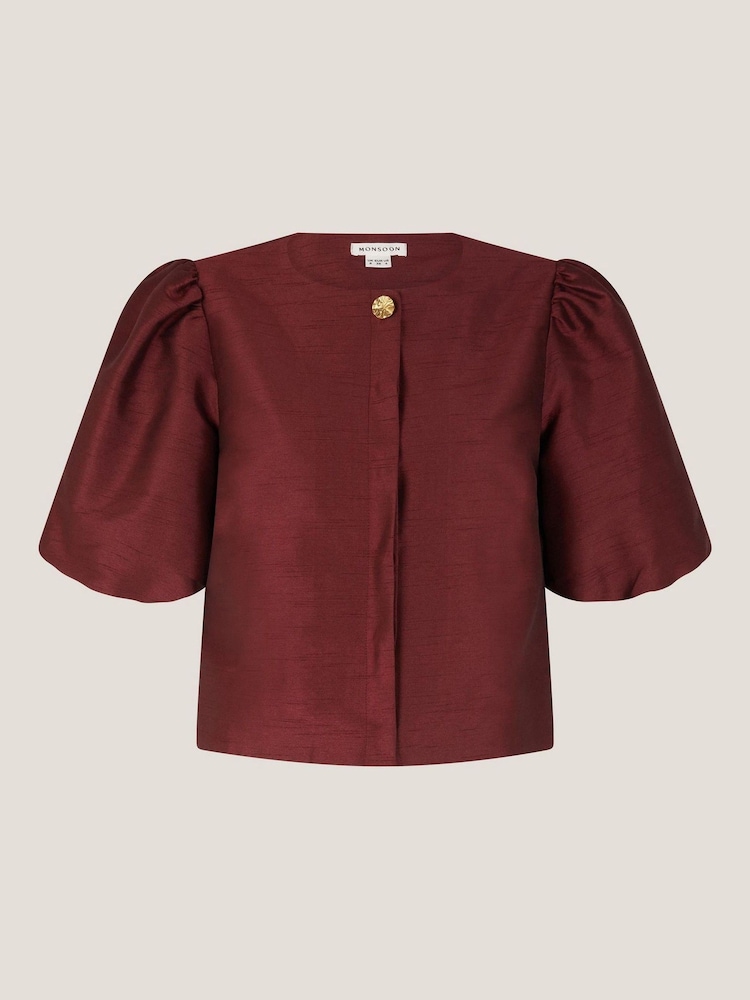 Monsoon Red Mya Puff Sleeve Jacket - Image 1 of 1