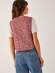 Monsoon Red Felipa Floral Print Waistcoat - Image 4 of 6