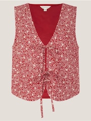 Monsoon Red Felipa Floral Print Waistcoat - Image 6 of 6