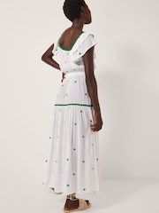 Monsoon White Isabelle Embroidered Square Neck Midi Dress - Image 2 of 4