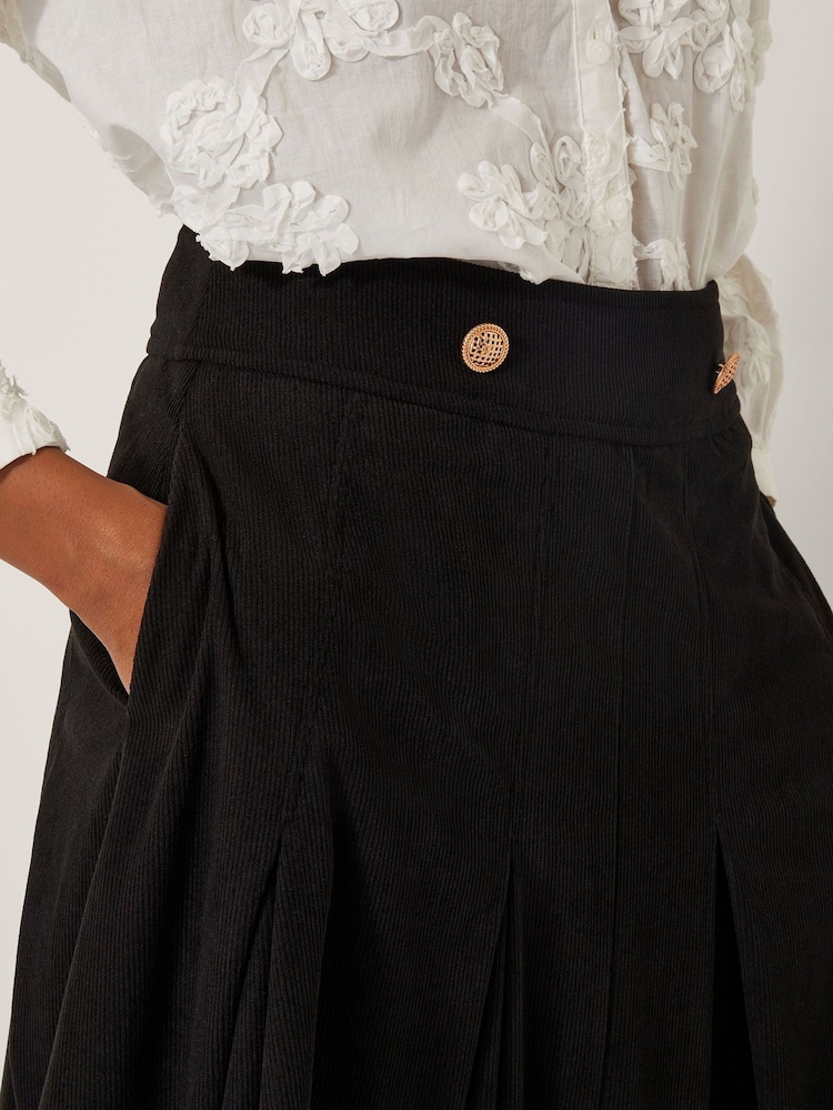 Monsoon Black Shan Stretch Corduroy Midi Skirt - Image 5 of 5 Monsoon Black Shan Stretch Corduroy Midi Skirt - Image 5 of 5