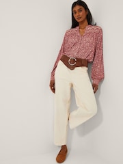 Monsoon Pink Laurelie Floral Print Jersey Blouse - Image 2 of 4