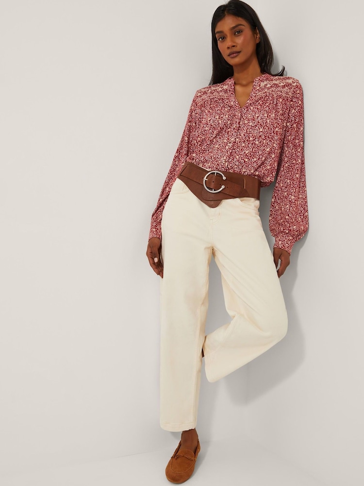 Monsoon Pink Laurelie Floral Print Jersey Blouse - Image 2 of 4