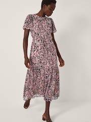 Monsoon Sisi Animal Print Midi Dress - Imagem 1 de 4