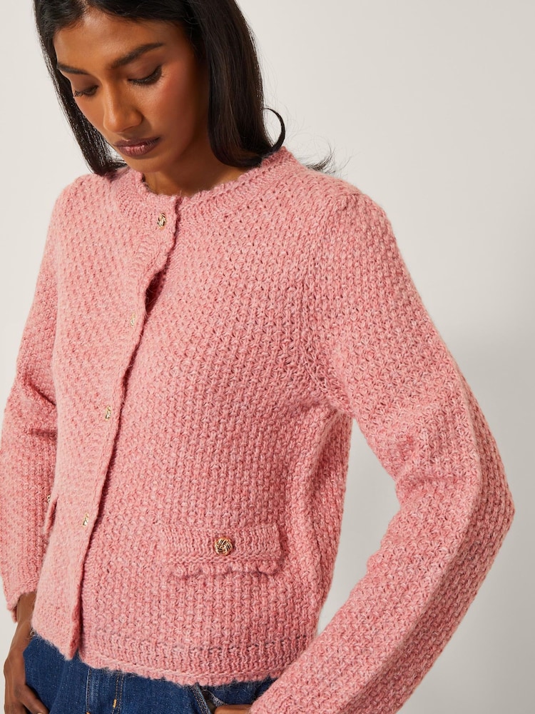 Monsoon Pink Suki Stitch Cardigan - Image 1 of 4