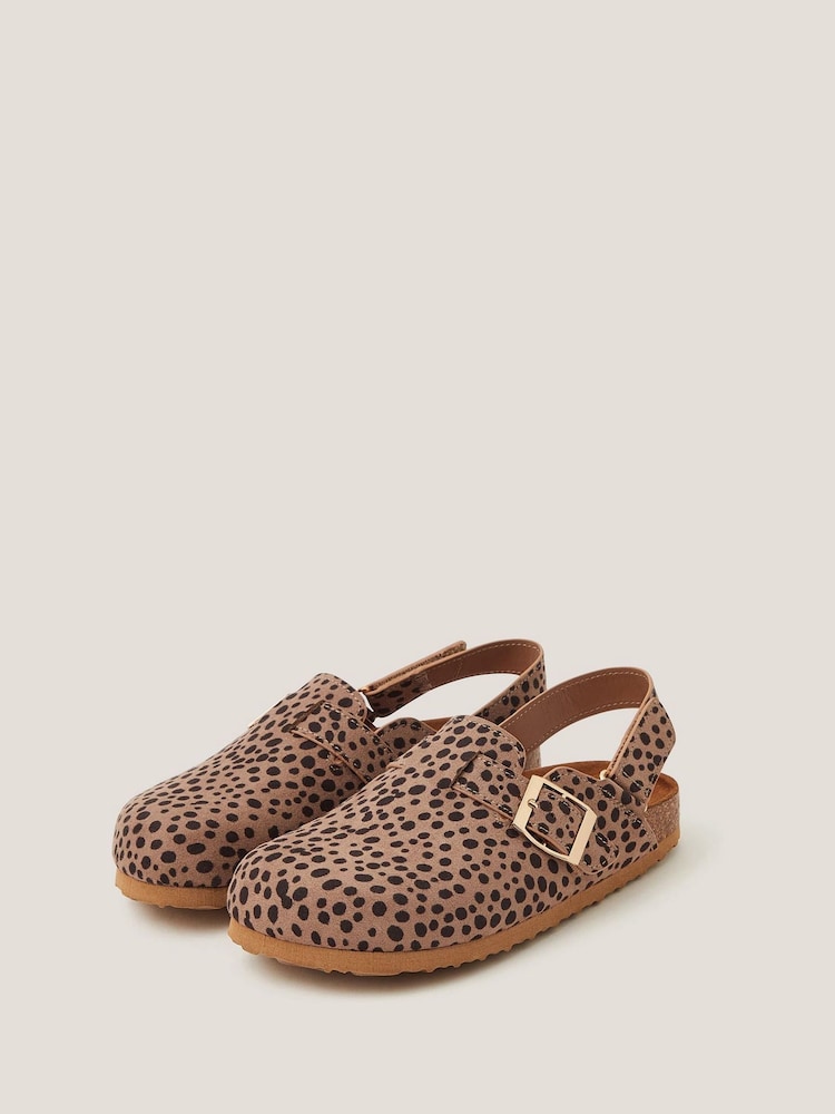 Monsoon Brown Animal Print Mules - Image 2 of 3