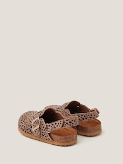 Monsoon Brown Animal Print Mules - Image 3 of 3