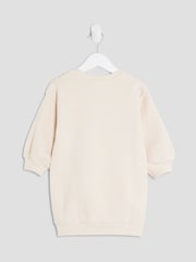 River Island Cream Girls Sequin Sweat Dress - Image 2 of 4
