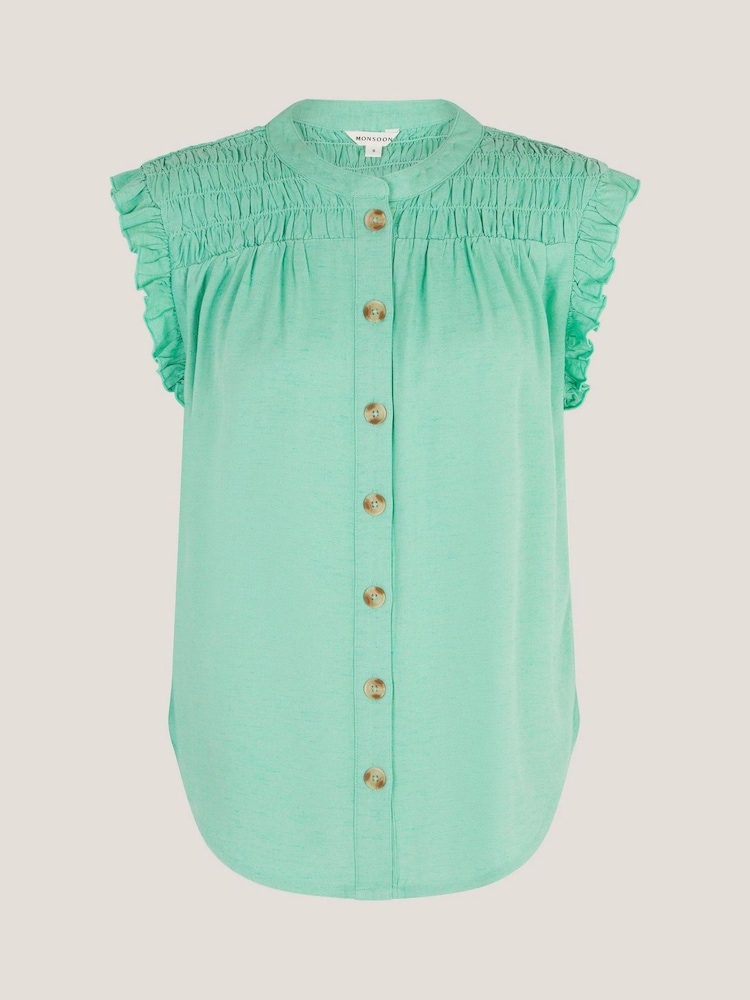 Blusa Monsoon Evelyn sem mangas com babados - Imagem 1 de 1