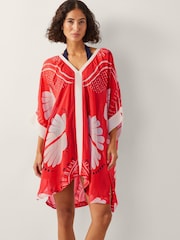 Monsoon Orange Mini Nara Shell Print Kaftan - Image 1 of 5