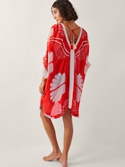 Monsoon Orange Mini Nara Shell Print Kaftan - Image 2 of 5
