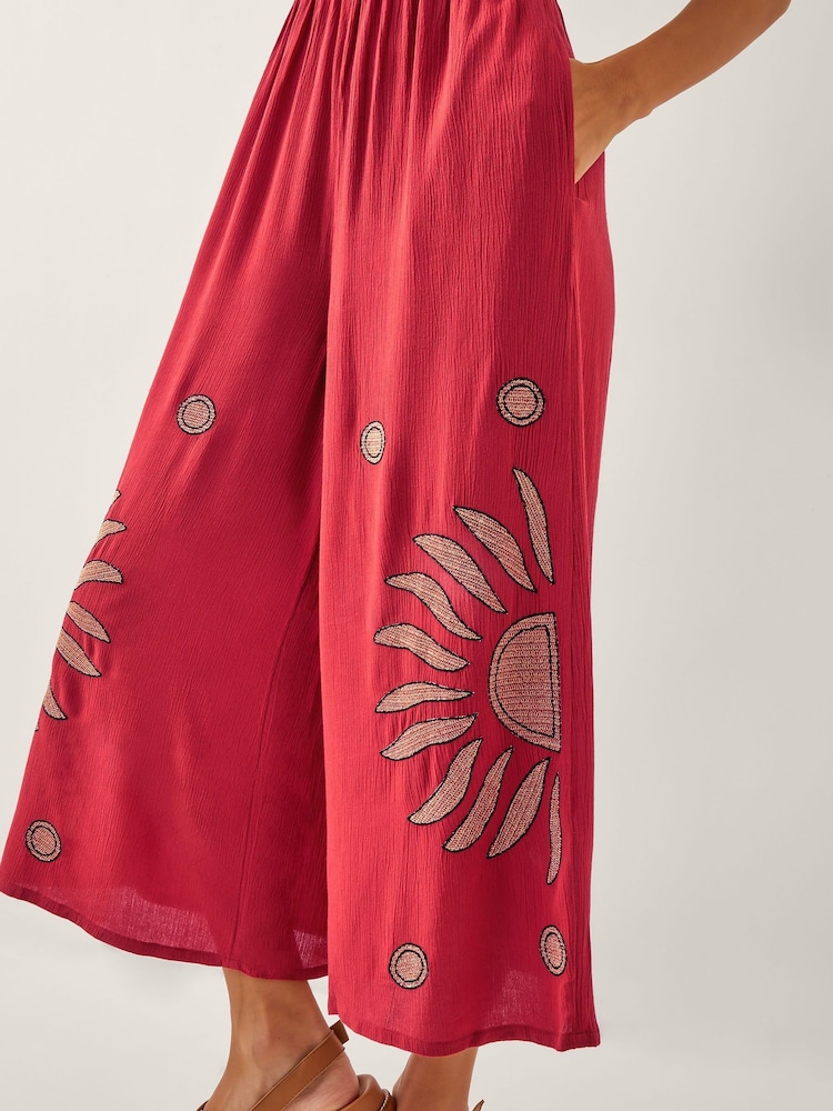 Monsoon Orange Nadia Shirred Embroidered Jumpsuit - Image 4 of 4 Monsoon Orange Nadia Shirred Embroidered Jumpsuit - Image 4 of 4