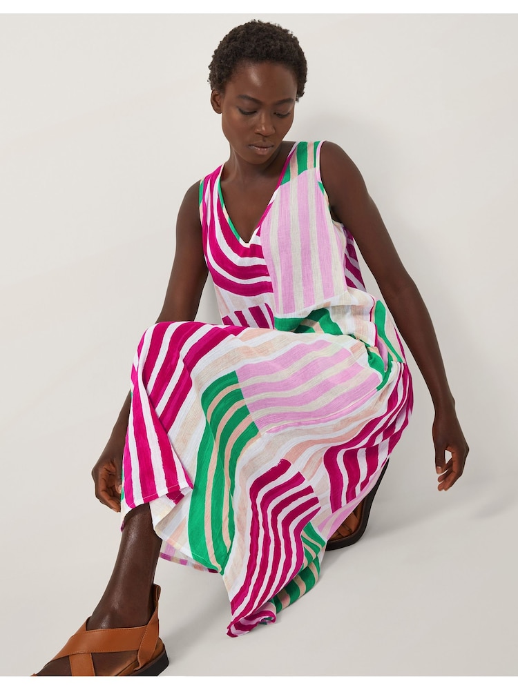 Monsoon Georgia Sleeveless Stripe Midi Dress - Imagen 4 de 4