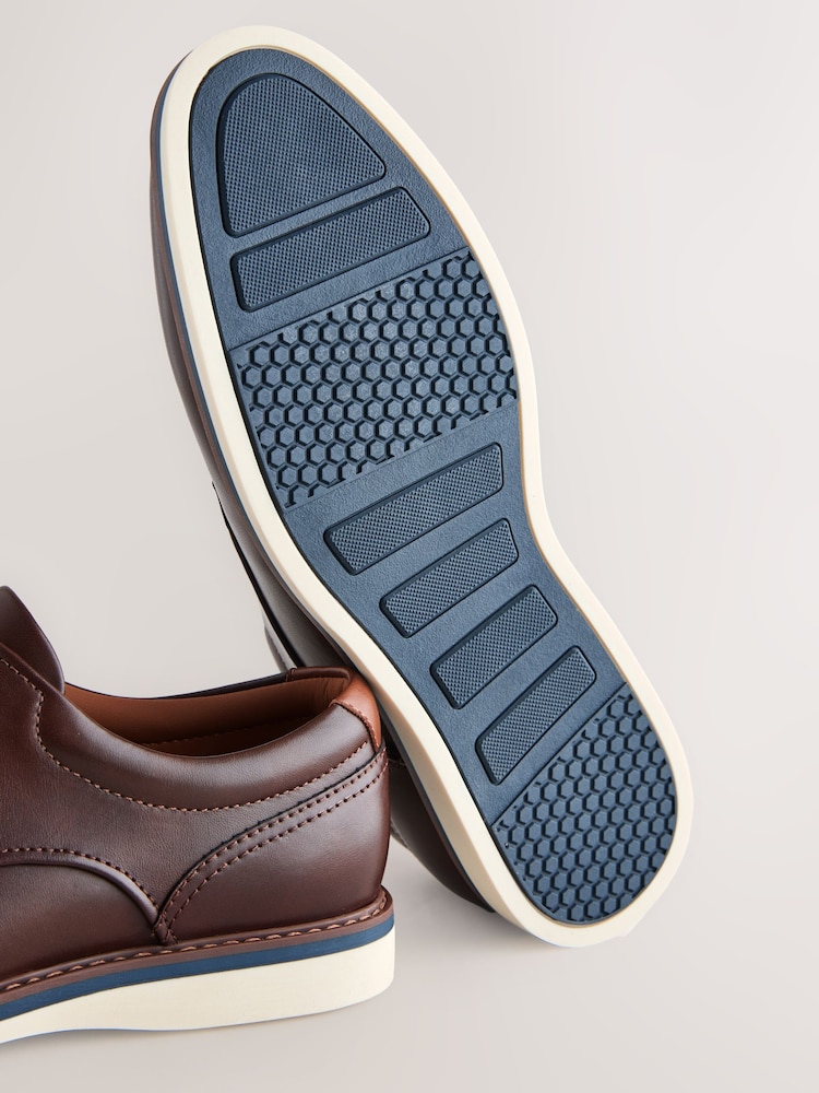 Brown Comfort Wedge Derby Shoes - Image 7 of 7