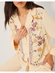 Monsoon Cream Elodie Floral Print Embroidered Blouse - Image 4 of 5