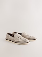 Neutral Weave Loafers - Image 1 of 5