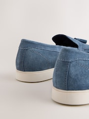 Blue Suede Tassel Loafers - Image 6 of 7