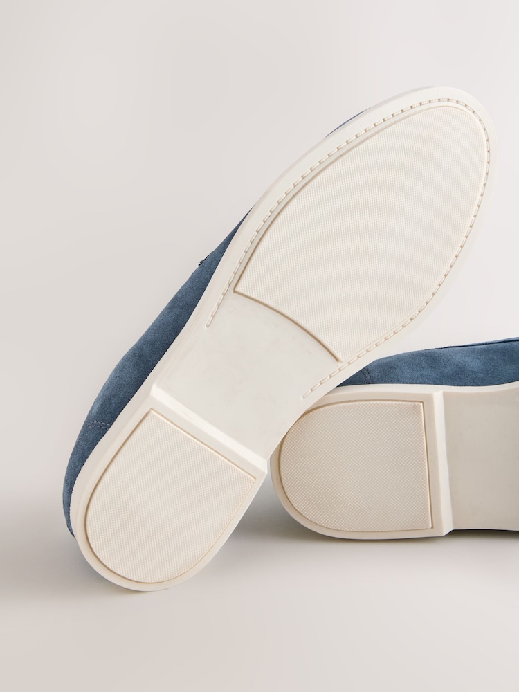 Blue Suede Tassel Loafers - Image 7 of 7