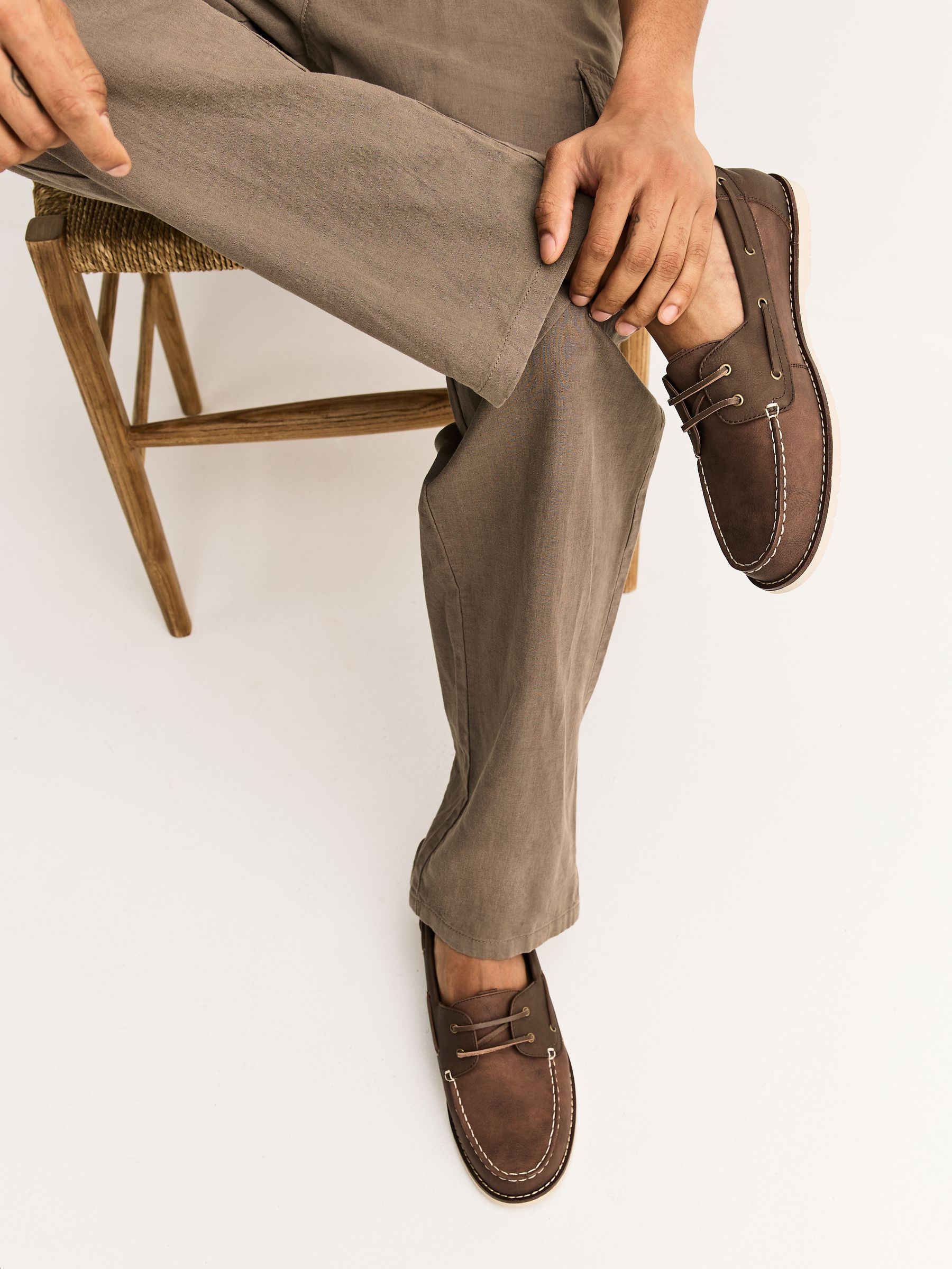 Buy Tan Brown Boat Shoes with Leather Laces from Next Canada