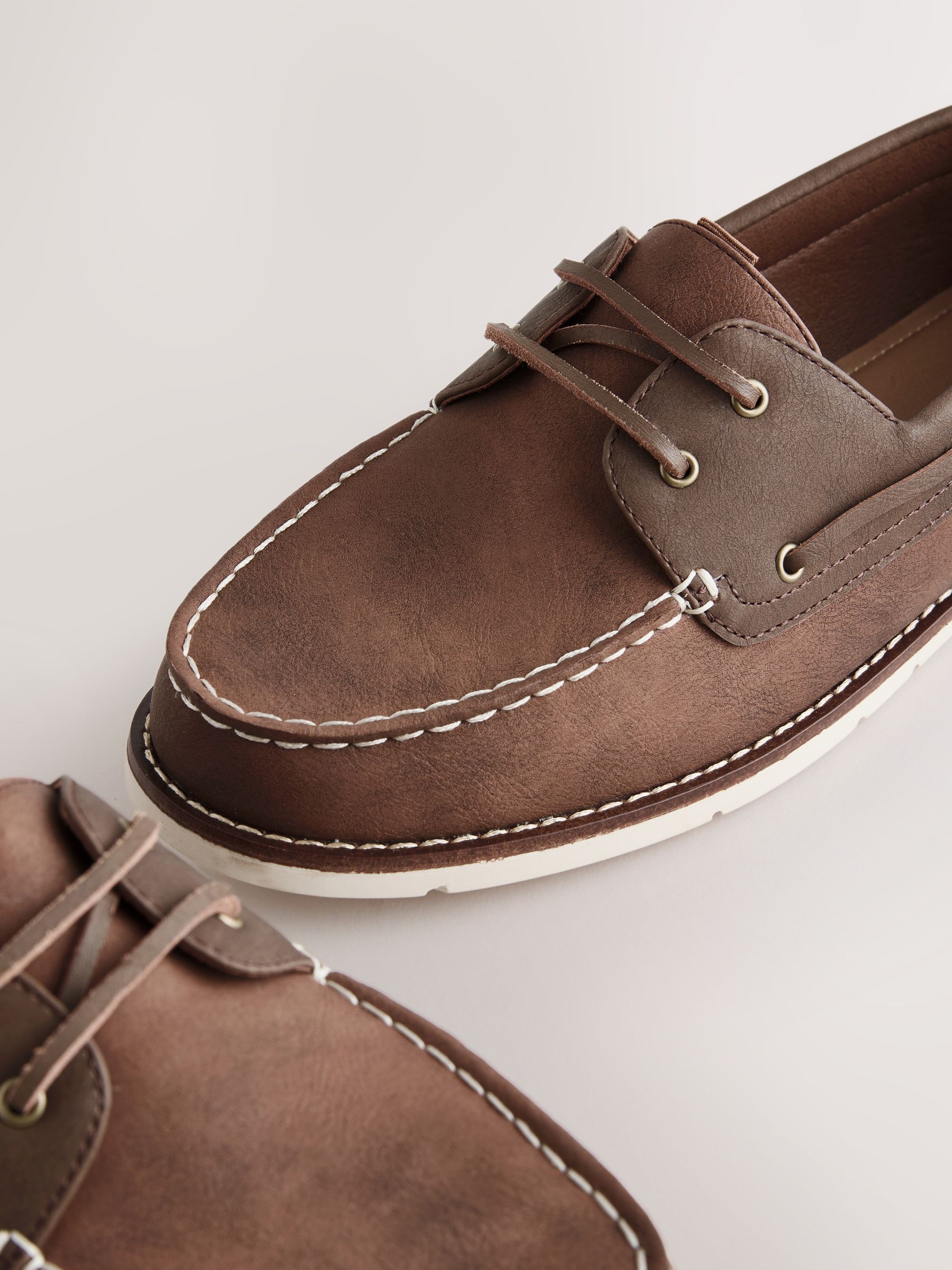 Buy Tan Brown Boat Shoes with Leather Laces from Next Canada