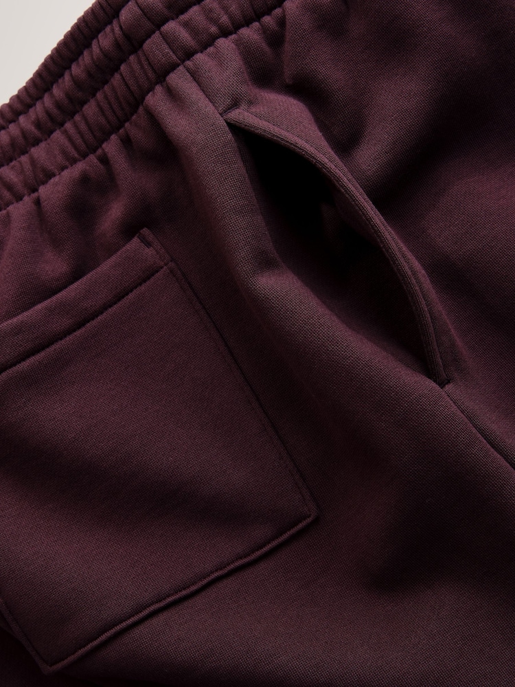 Burgundy Red Brushback Heavyweight Open Joggers - Image 3 of 3