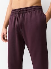 Burgundy Red Brushback Heavyweight Open Joggers - Image 4 of 7