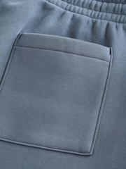 Petrol Blue Brushback Heavyweight Open Joggers - Image 3 of 3