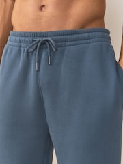 Petrol Blue Brushback Heavyweight Open Joggers - Image 5 of 9