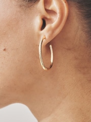 Zlata - Sparkle Detail Hoop Earrings - Slika 3 iz 6
