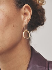 Gold Tone Sparkle Detail Open Circle Earrings - Image 3 of 6