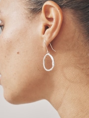 Silver Tone Sparkle Detail Open Circle Earrings - Image 3 of 6
