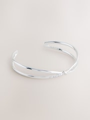 Silver Tone Sparkle Detail Cuff Bracelet - Image 3 of 5