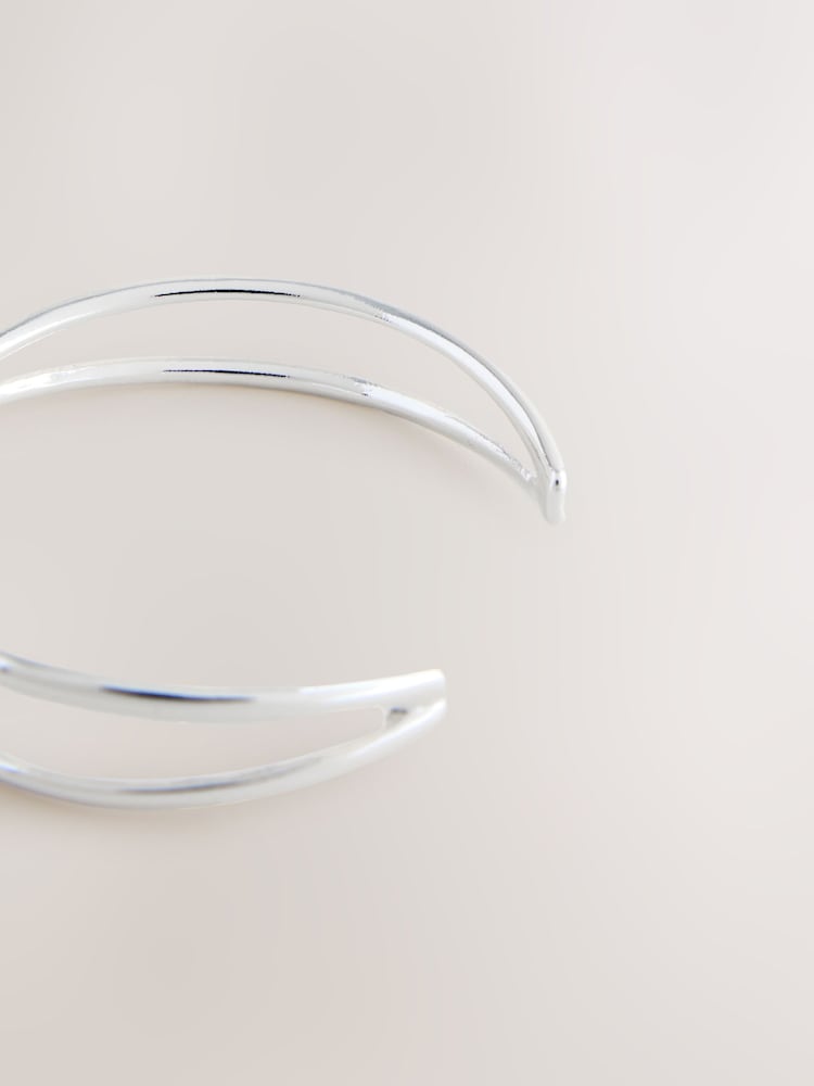 Silver Tone Sparkle Detail Cuff Bracelet - Image 5 of 5