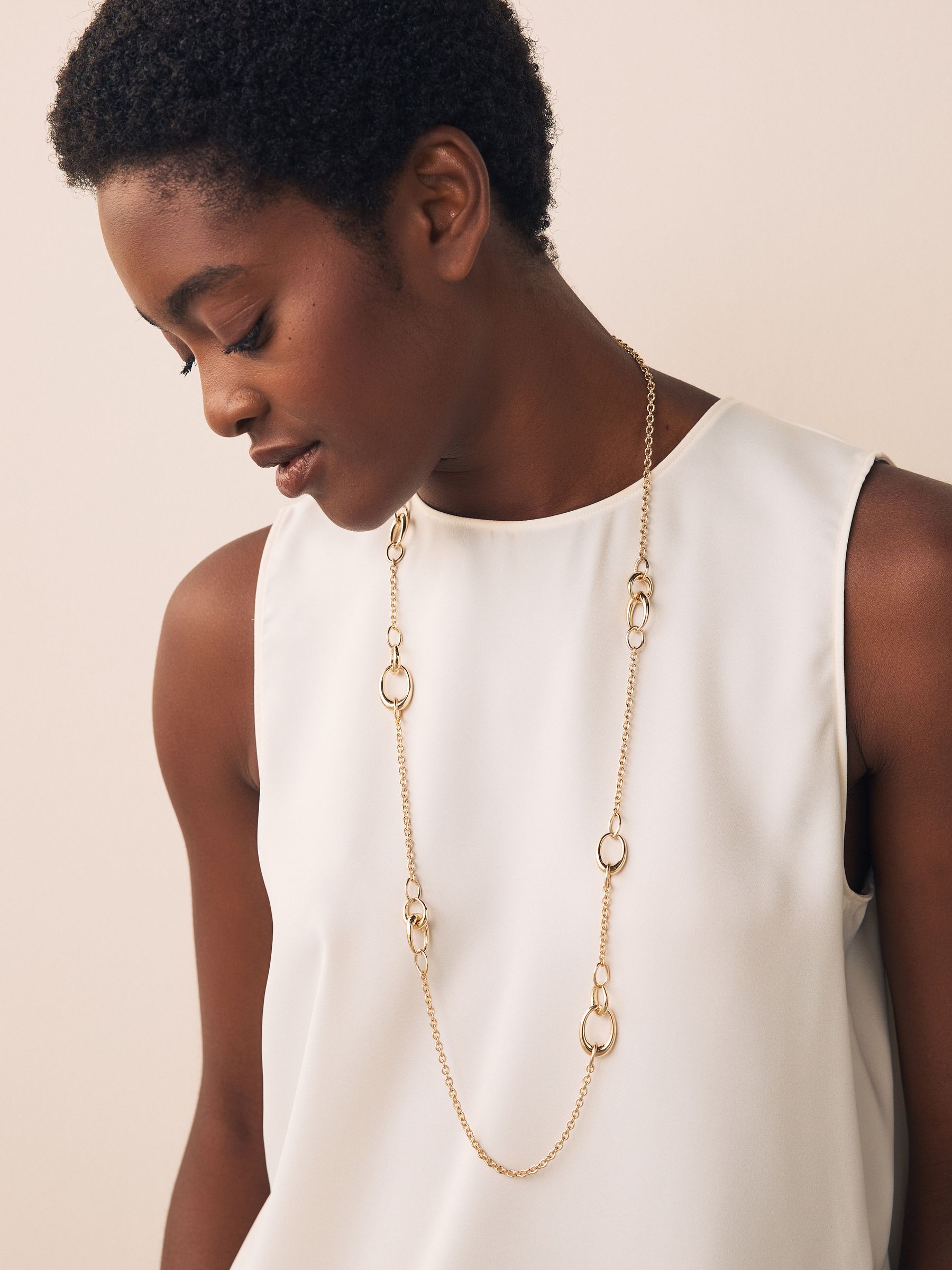 Buy Gold Tone Link Chain Long Necklace from Next Netherlands