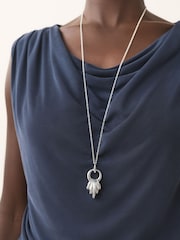 Silver Tone Link Chain Long Necklace - Image 2 of 6