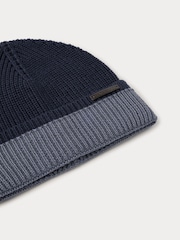 أزرق - Hackett Merino Wool Beanie - صورة 3 من 3